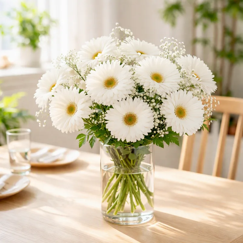 Gerbera - vit - bild 2
