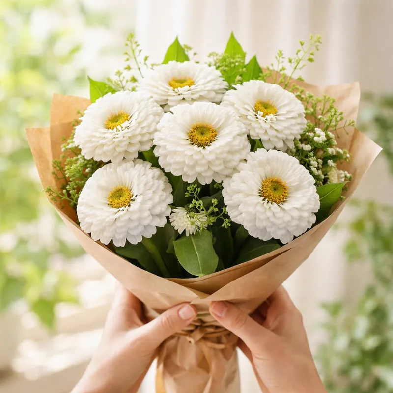 Zinnia - vit - bild 3